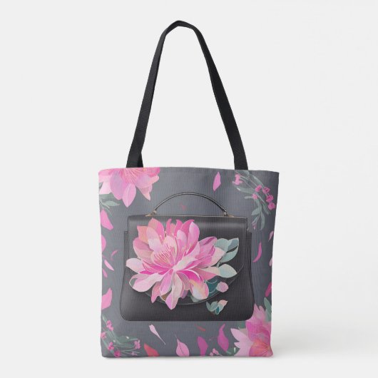 Blühende Rose KI-Kunst Tasche (Rückseite)