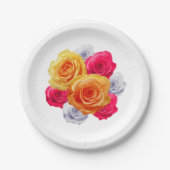 Blühende Rose Motif-Papierplatte Pappteller (Vorderseite)