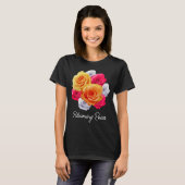 Blühende Rose Motif T - Shirt (Vorne ganz)