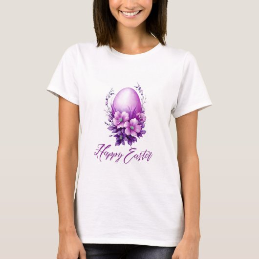 Blühende Rose Ostereier T-Shirt (Vorderseite)