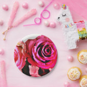 Blühende Rose Pappteller (Party)