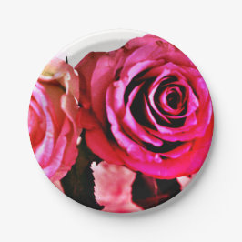 Blühende Rose Pappteller