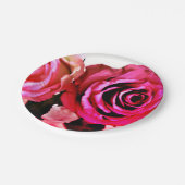 Blühende Rose Pappteller (Schrägansicht)