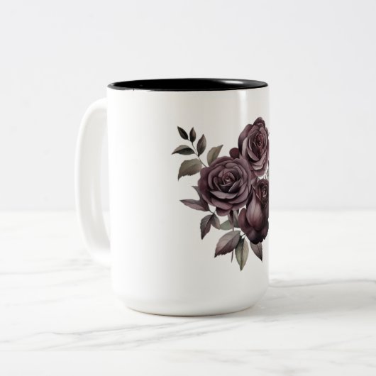 Blühende Rose Tasse (Vorderseite Links)