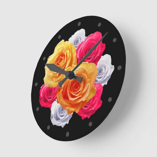 Blühende Rose - Uhr (Winkel)