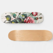 Blühende Rose Wasserfarbe Skateboard (Horizontal)