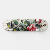 Blühende Rose Wasserfarbe Skateboard (Horizontal)