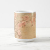 Blühende Rose Zweig Rosa Gold Vintag Kaffeetasse (Mittel)