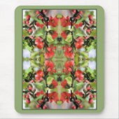 Blühende Rote Blüten Abstrakt Mousepad (Vorne)