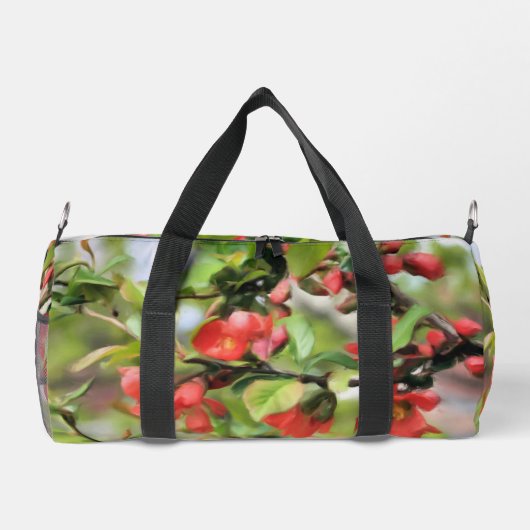 Blühende Rote Blüten Duffle Bag (Rückseite)