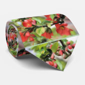 Blühende rote Blüten Kunst Krawatte (Gerollt)