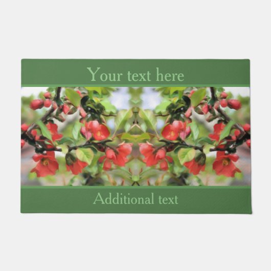 Blühende Rote Blüten Personalisiert Fußmatte (Vorderseite)