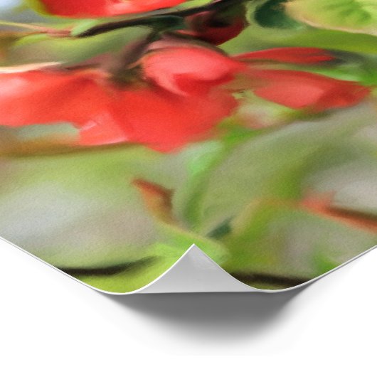 Blühende Rote Blüten Poster (Ecke)