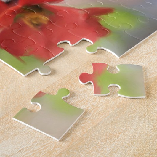 Blühende Rote Blüten Puzzle (Seite)