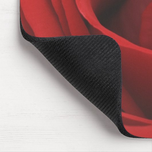 Blühende Rote Rose Mousepad (Ecke)
