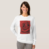 Blühende Rote Rose T-Shirt (Vorne ganz)