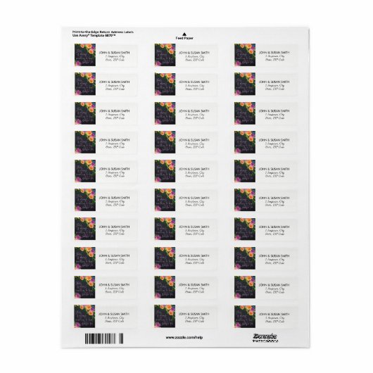 blühende Rücksendeadressen-Aufkleber (Vorne)