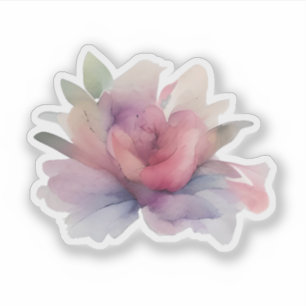 Blühende Ruhe: Abstrakte Blume der Wasserfarbe Aufkleber