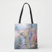 Blühende Ruhe: Landschaftliche Blumenlandschaft Tasche (Vorderseite)