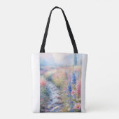 Blühende Ruhe: Landschaftliche Blumenlandschaft Tasche (Rückseite)