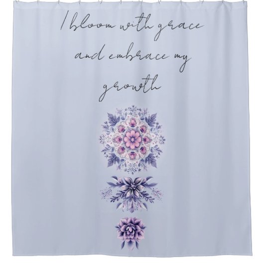 Blühende Ruhe Mandala Duschvorhang (Vorderseite)