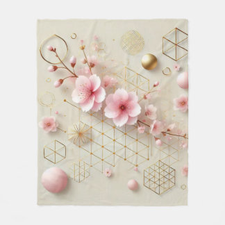 Blühende Sakura Geometric Fleece Blanket