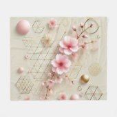 Blühende Sakura Geometric Fleece Blanket (Vorderseite (Horizontal))