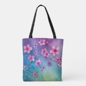 Blühende Sakura-Regenbogen-Tasche Tasche (Rückseite)
