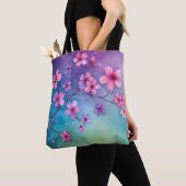 Blühende Sakura-Regenbogen-Tasche Tasche (Von Nahem)