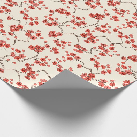 Blühende Sakura Rosa Blumengeschenk Geschenkpapier (Ecke)
