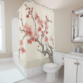 Blühende Sakura Traditionelle Malerei Duschvorhang (Beispiel)