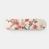 Blühende Sakura Traditionelle Malerei Skateboard (Horizontal)