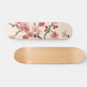 Blühende Sakura Traditionelle Malerei Skateboard (Horizontal)