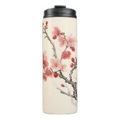 Blühende Sakura Traditionelle Malerei Thermosbecher (Vorderseite)