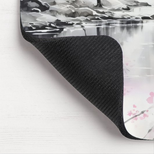 Blühende Sakura über die Tinte Mousepad (Ecke)