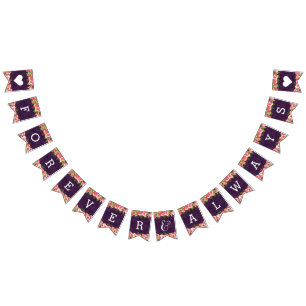 Blühende schick Farbe bearbeitbare Hochzeit für im Wimpelkette