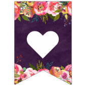 Blühende schick Farbe bearbeitbare Hochzeit für im Wimpelkette (Erste Fahne)