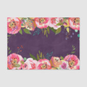 Blühende schick-farbenbearbeitbare Hochzeit Seidenpapier (Vorderseite)