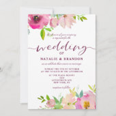 Blühende, schicke, blumengeschmückte Augenscheinhe Einladung (Vorderseite)