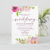 Blühende, schicke, blumengeschmückte Augenscheinhe Einladung (Stehend Vorderseite)