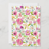 Blühende, schicke Minze & Blush Blumenstrauß Hochz Einladung (Rückseite)