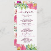 Blühende schicke Minze & Blush Rosa Blumendinner Menükarte (Vorne/Hinten)