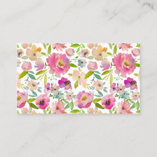 Blühende schicke rosafarbene Blumenzwiebelsaison Platzkarte (Rückseite)