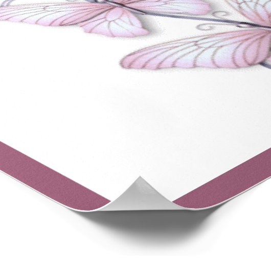 Blühende Schmetterlinge Poster (Ecke)