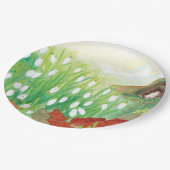 Blühende Schneekanäle und ein Igel Pappteller (Schrägansicht)