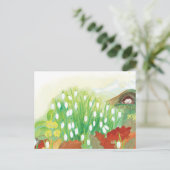 Blühende Schneekanäle und ein Igel Postkarte (Stehend Vorderseite)