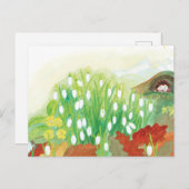 Blühende Schneekanäle und ein Igel Postkarte (Vorne/Hinten)