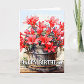 Blühende schöne Lily Blume Illustration Karte (Vorderseite)