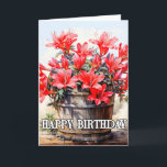 Blühende schöne Lily Blume Illustration Karte<br><div class="desc">Diese außergewöhnliche Geburtstagskarte zeigt einige blühende Lilienblüten in einem Holzfass. Bitte passen Sie alle verfügbaren Optionen nach Ihren Wünschen an.</div>