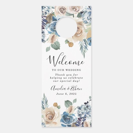 Blühende Schönheit | Begrüßung und nicht stören Türanhänger (Vorderseite)